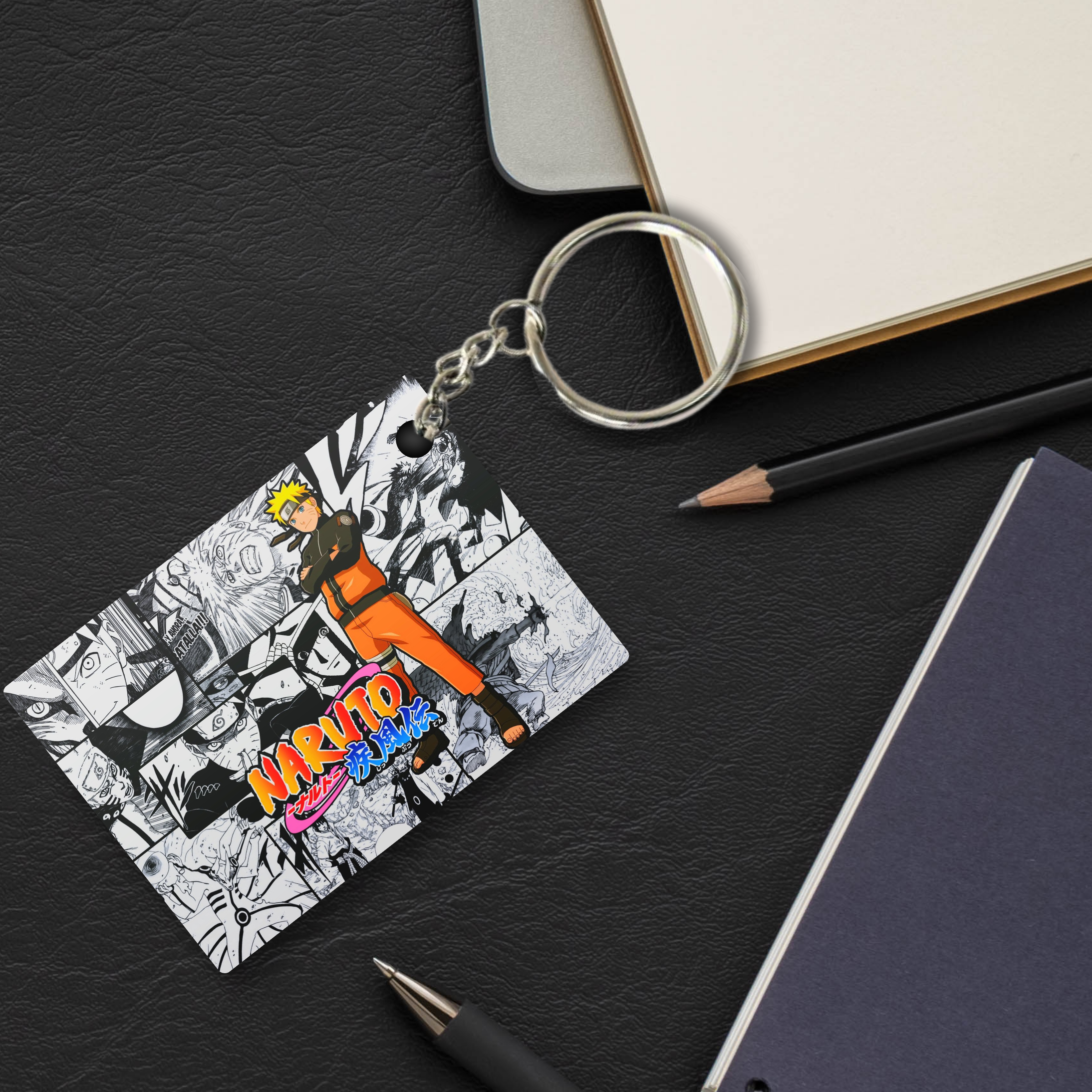 Replix Premium (Pack Of 4) Anime Printed Keychain For Bike, Scooty, Car, Acrylic Keyholder (Naruto 10)