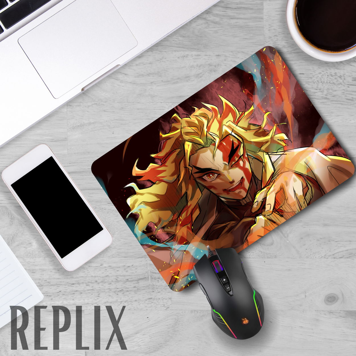 Replix Anime Mouse Pad (9 inch x 7 inch) - Rengoku Printed Mousepad