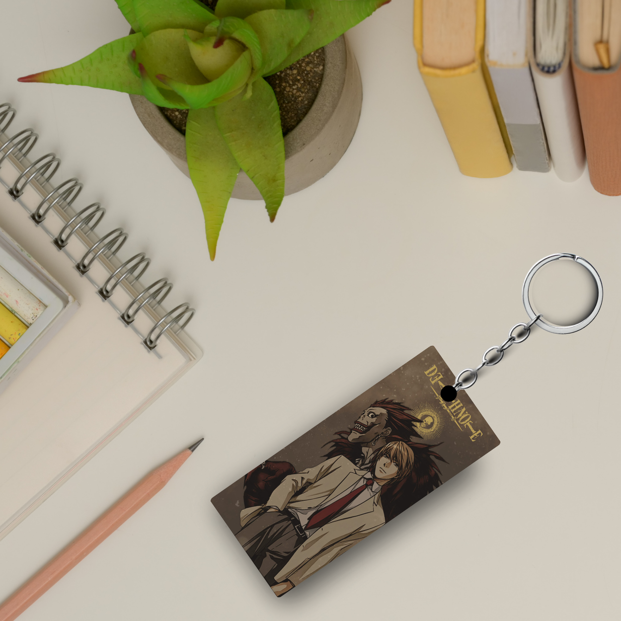 Replix Premium (Pack Of 4) Anime Printed Keychain For Bike, Scooty, Car, Acrylic Keyholder (Death Note)