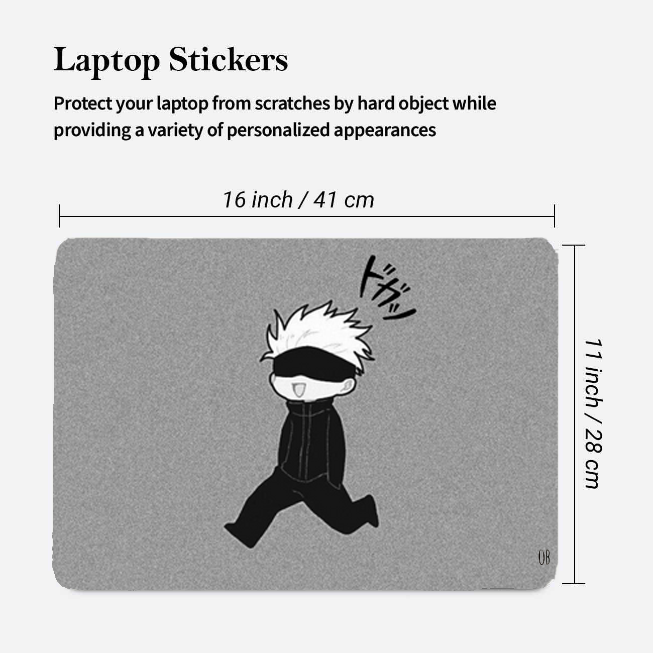 Replix Gojo Anime Vinyl Laptop Skin with Free Sticker Compatible for All Laptops Vinyl Laptop Decal 15.6