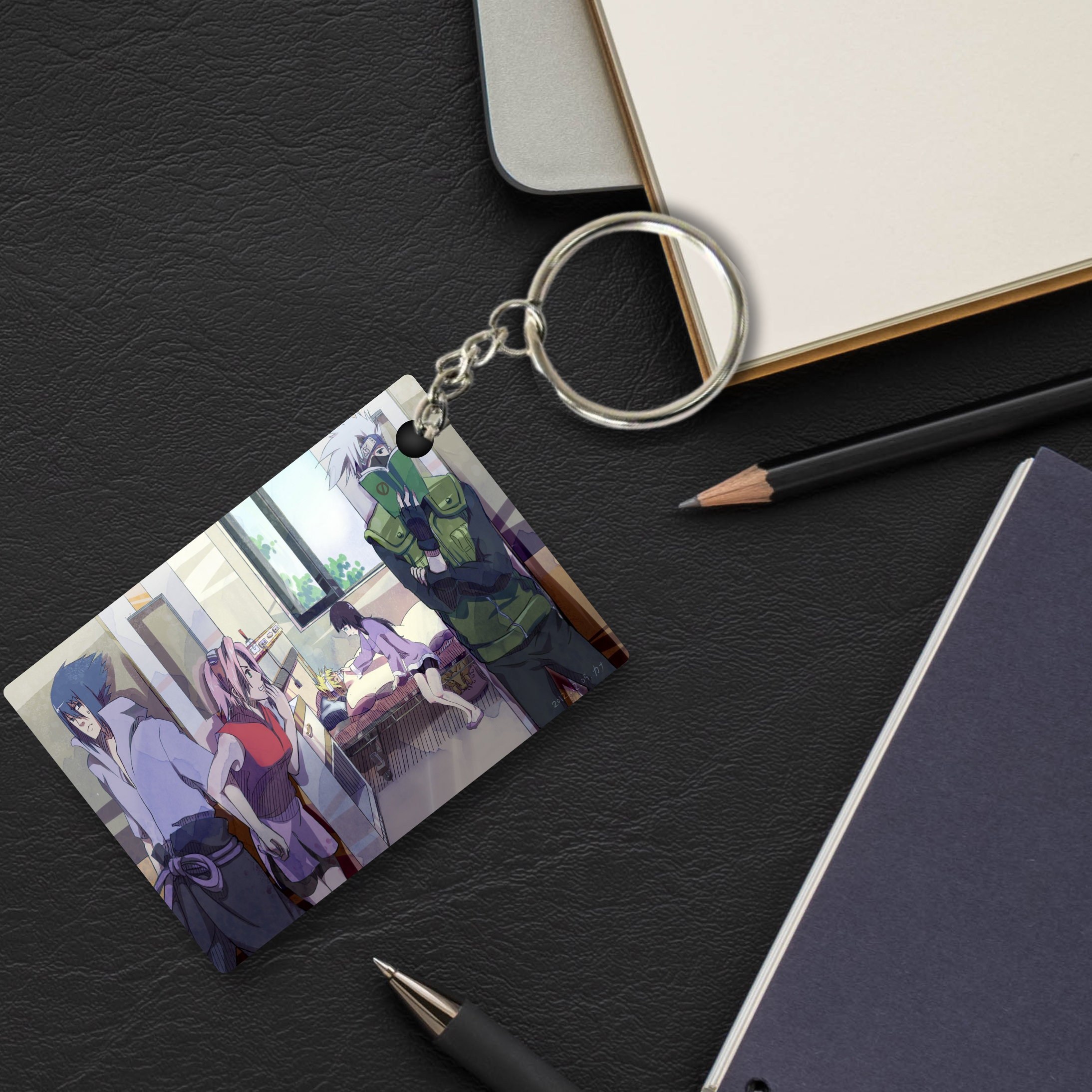 Replix Premium (Pack Of 4) Anime Printed Keychain For Bike, Scooty, Car, Acrylic Keyholder (Naruto 14)