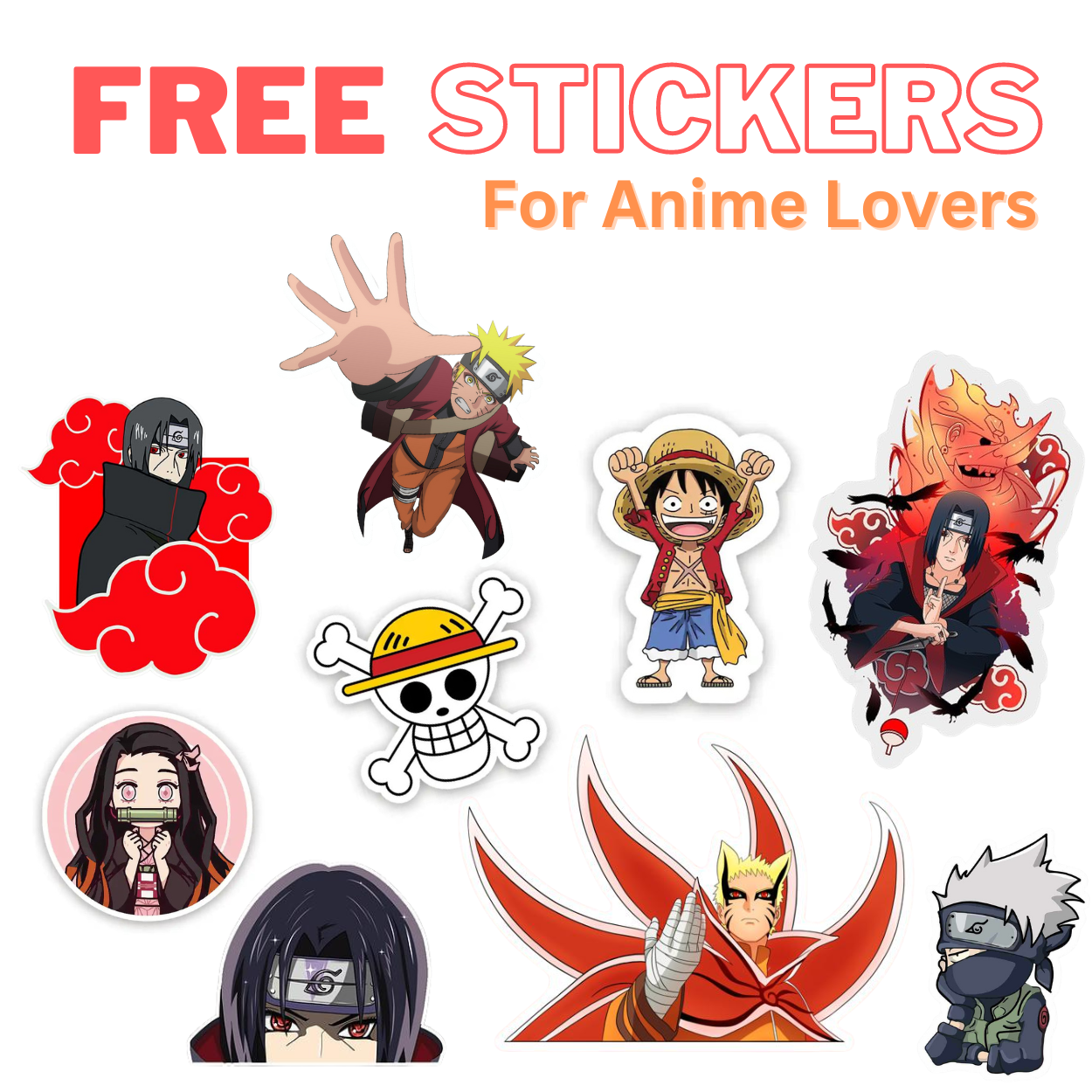 Replix White Akatsuki Anime Vinyl Laptop Skin with Free Sticker Compatible for All Laptops Vinyl Laptop Decal 15.6