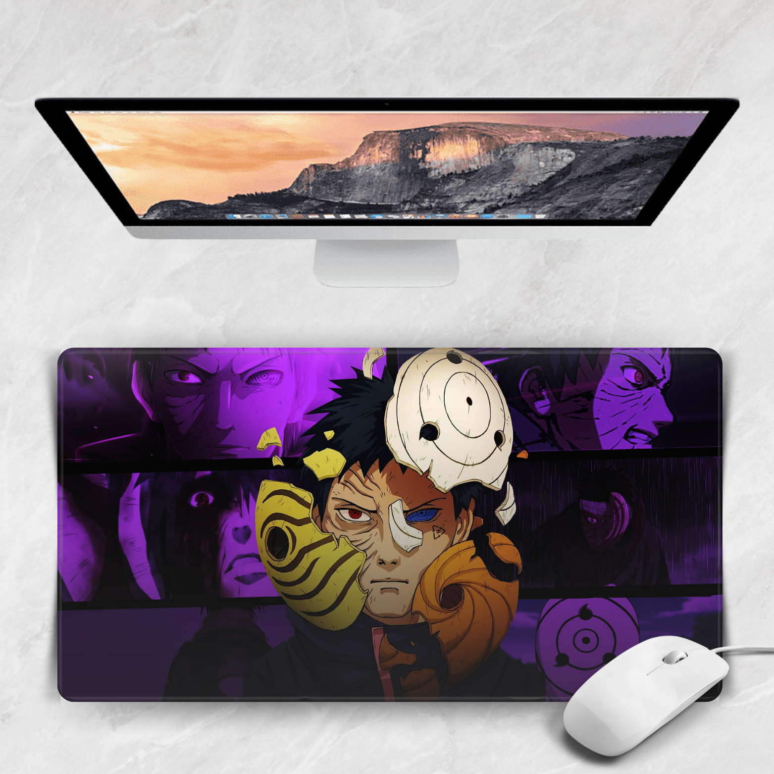 Replix Large Purple Obito Anime Printed Mousepad with Smooth Mouse Control Mouse Pad for Laptop Mousepad