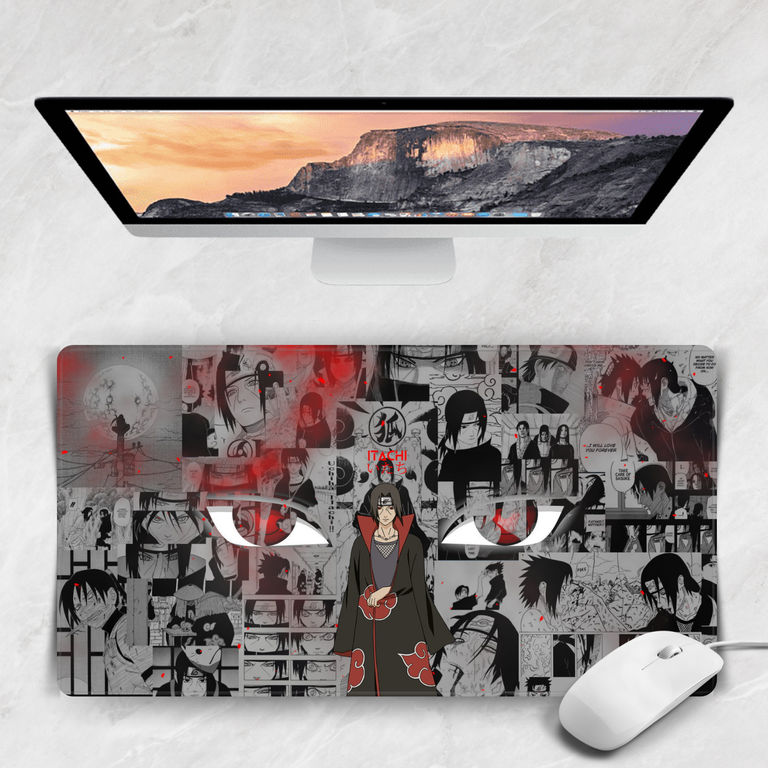 Replix Large Itachi 5 Anime Printed Mousepad with Smooth Mouse Control Mouse Pad for Laptop Mousepad