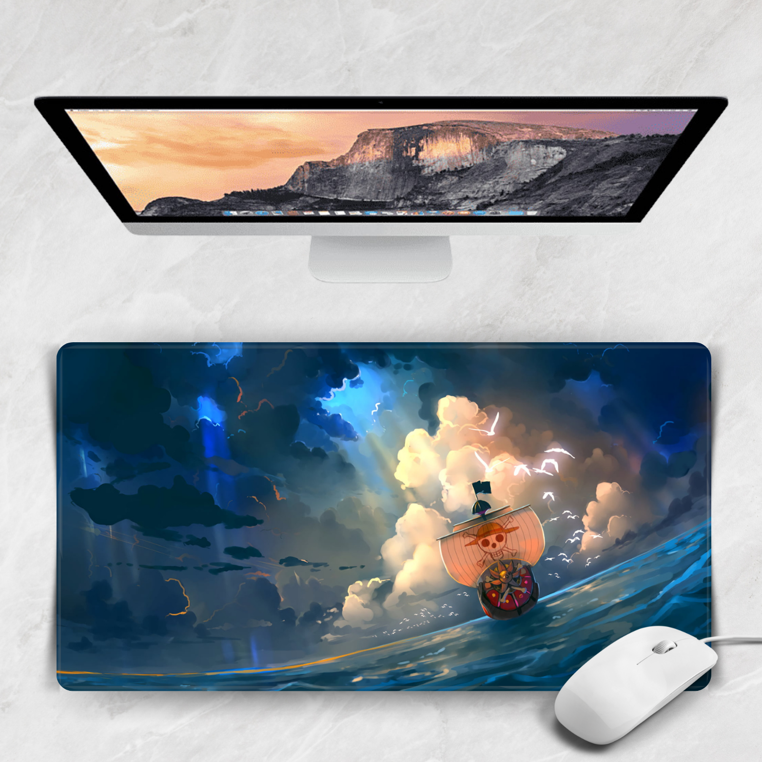 Replix Large One Piece Boad Anime Printed Mousepad with Smooth Mouse Control Mouse Pad for Laptop Mousepad