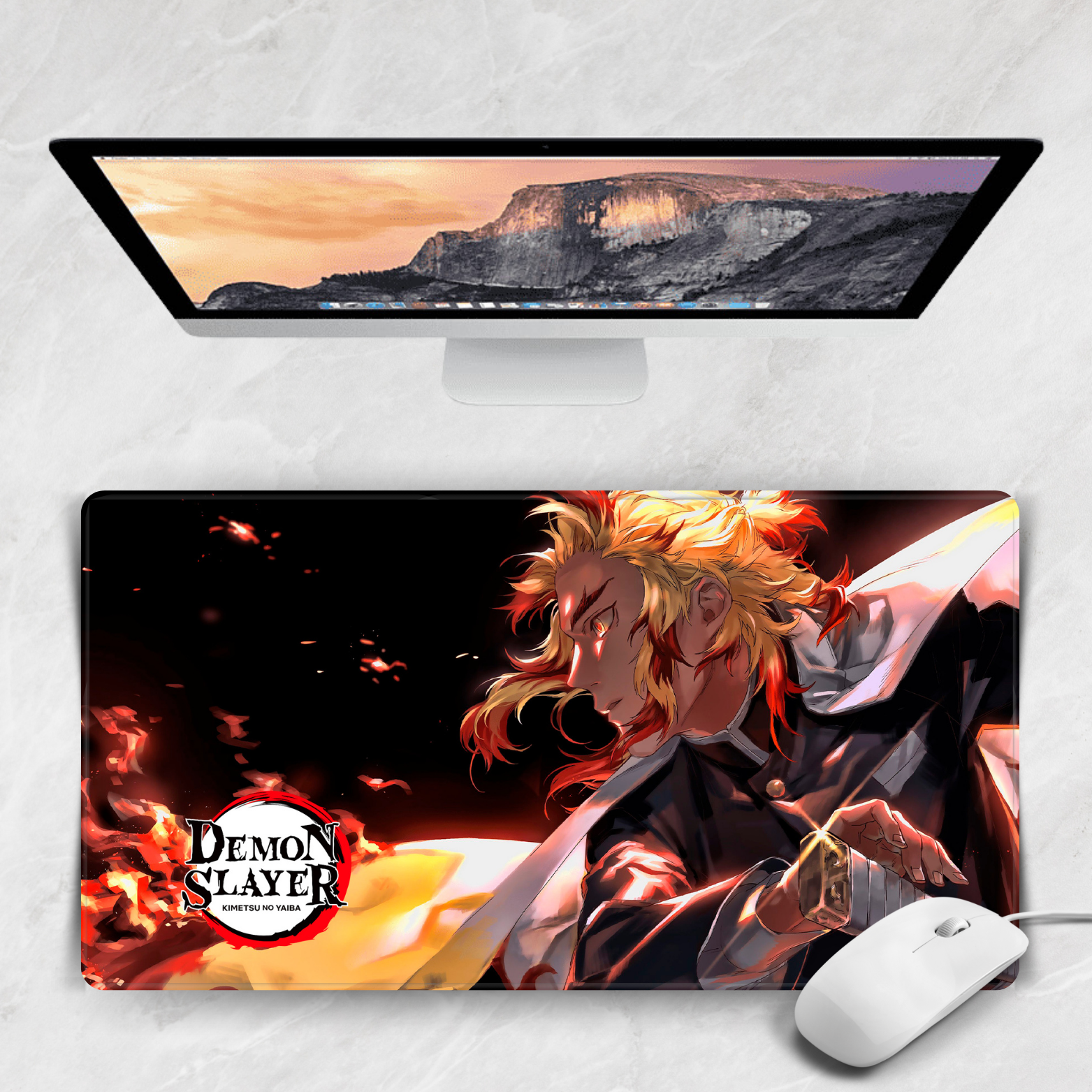 Replix Large Rengoku Anime Printed Mousepad with Smooth Mouse Control Mouse Pad for Laptop Mousepad