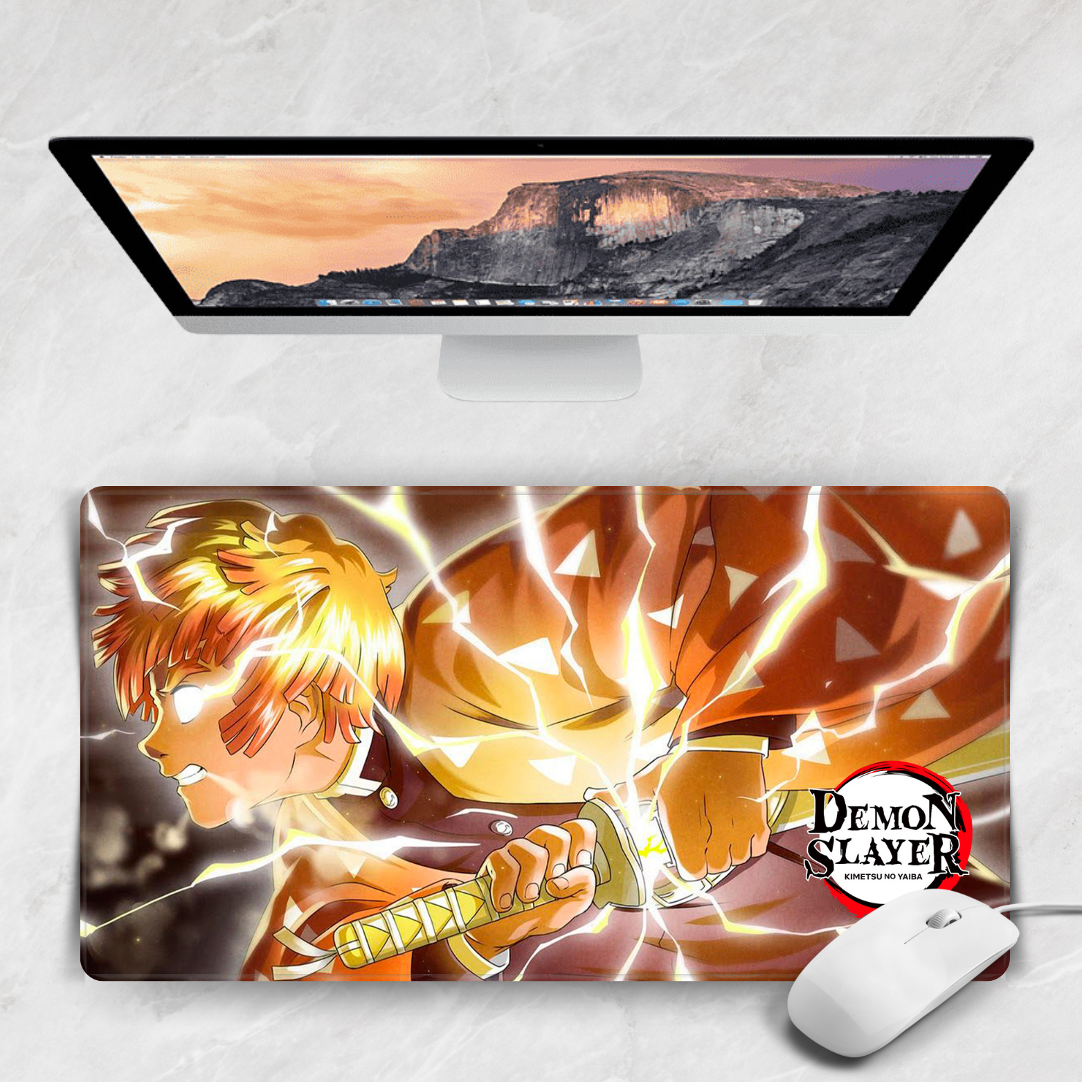 Replix Large Golden Zenitsu Anime Printed Mousepad with Smooth Mouse Control Mouse Pad for Laptop Mousepad