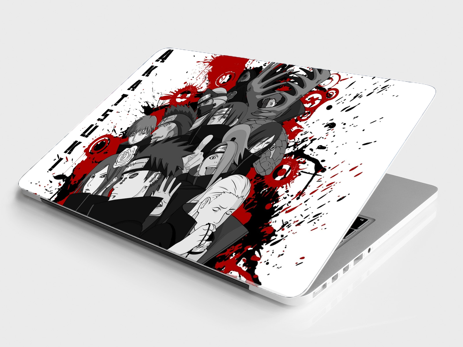 Replix White Akatsuki Anime Vinyl Laptop Skin with Free Sticker Compatible for All Laptops Vinyl Laptop Decal 15.6