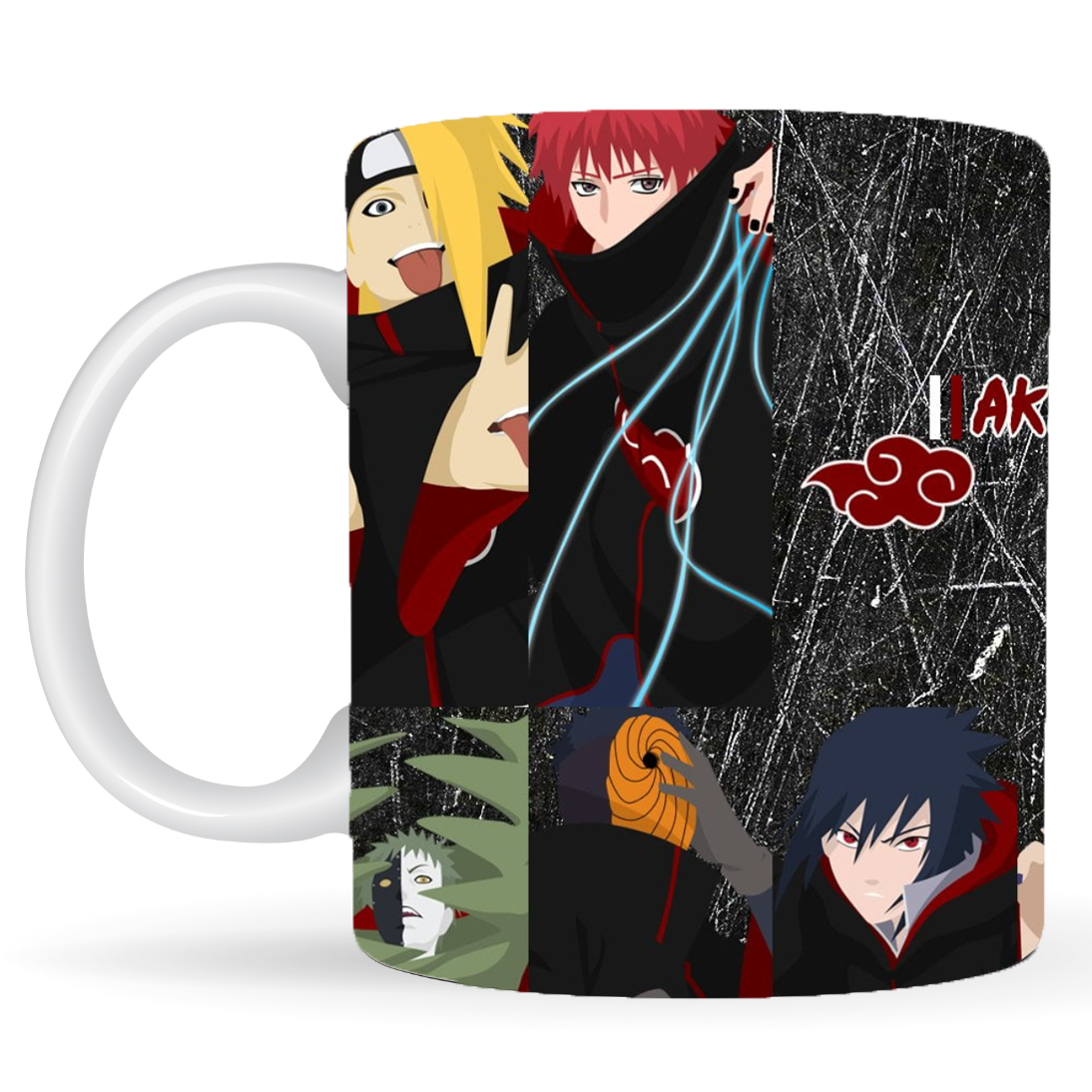 Replix Naruto Anime Printed Coffee Mug, White Ceramic Milk Mug Anime Printed, 350 ml for Gifting and Present (Akatsuki 4)