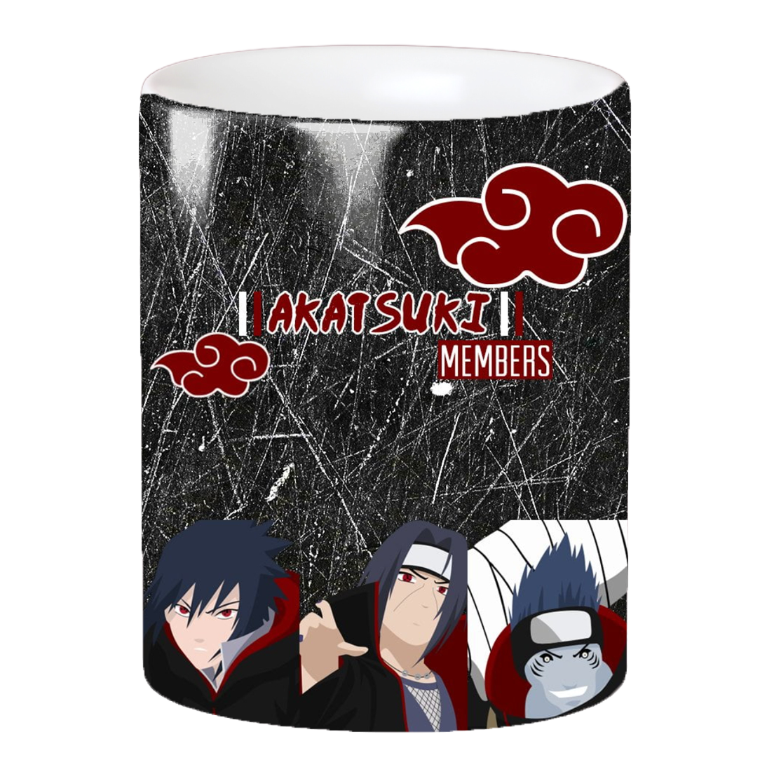 Replix Naruto Anime Printed Coffee Mug, White Ceramic Milk Mug Anime Printed, 350 ml for Gifting and Present (Akatsuki 4)