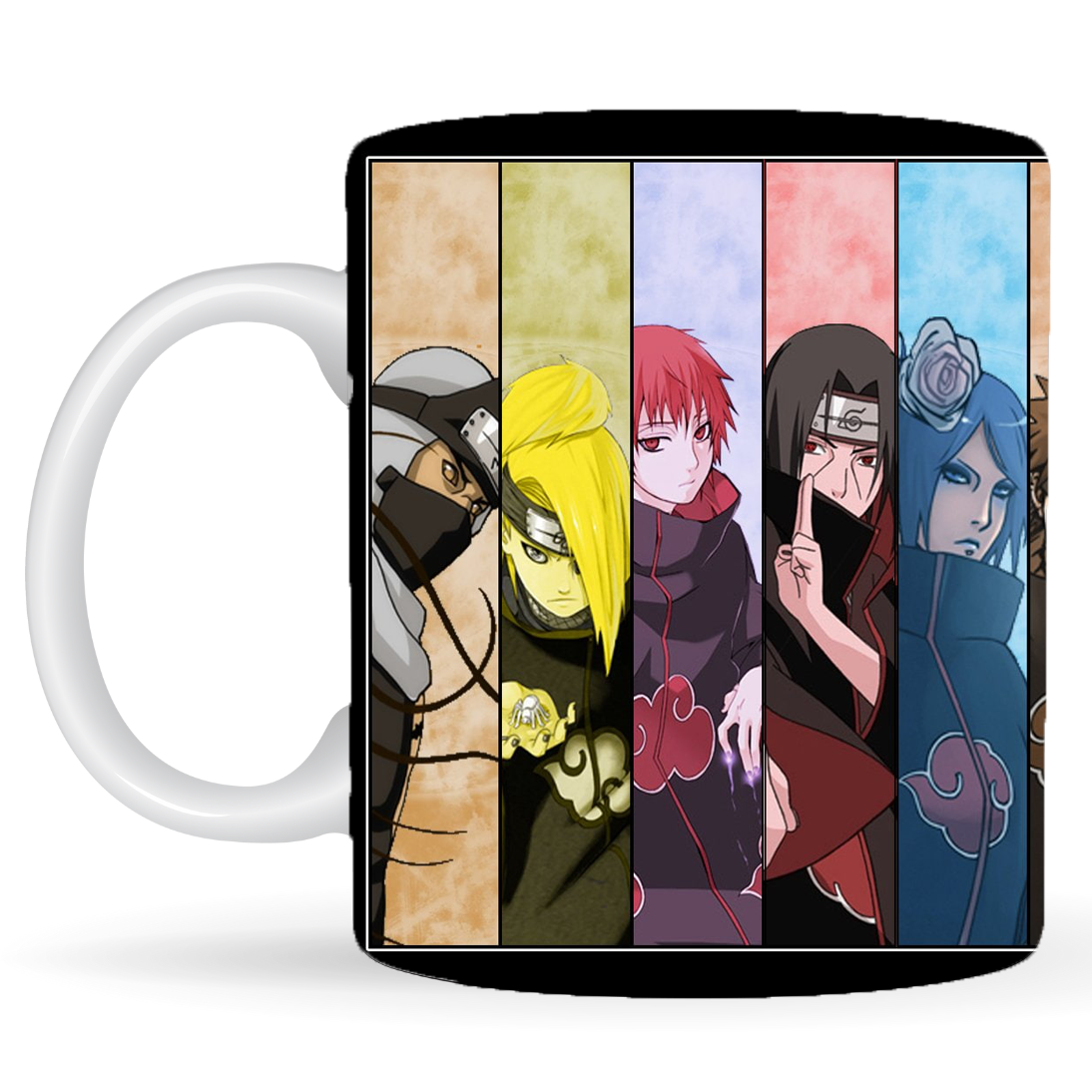 Replix Naruto Anime Printed Coffee Mug, White Ceramic Milk Mug Anime Printed, 350 ml for Gifting and Present (Akatsuki 5)