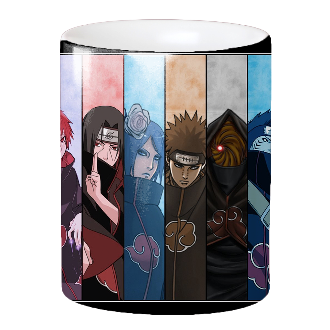 Replix Naruto Anime Printed Coffee Mug, White Ceramic Milk Mug Anime Printed, 350 ml for Gifting and Present (Akatsuki 5)