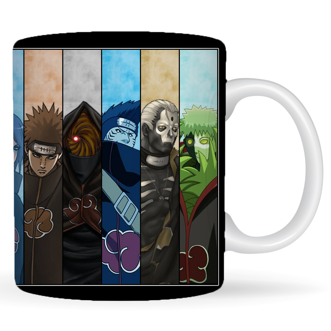 Replix Naruto Anime Printed Coffee Mug, White Ceramic Milk Mug Anime Printed, 350 ml for Gifting and Present (Akatsuki 5)