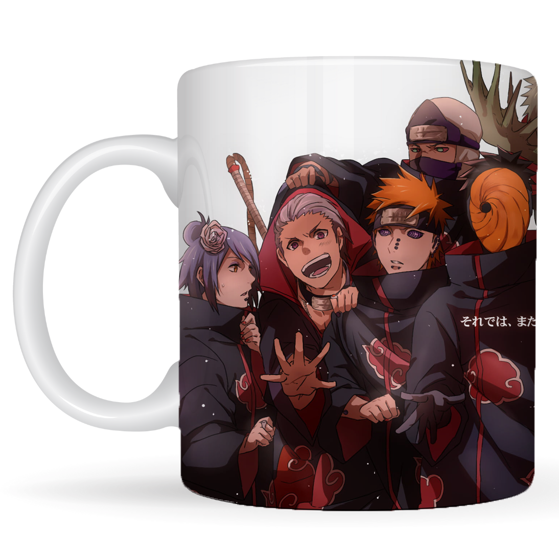 Replix Naruto Anime Printed Coffee Mug, White Ceramic Milk Mug Anime Printed, 350 ml for Gifting and Present (Akatsuki A)