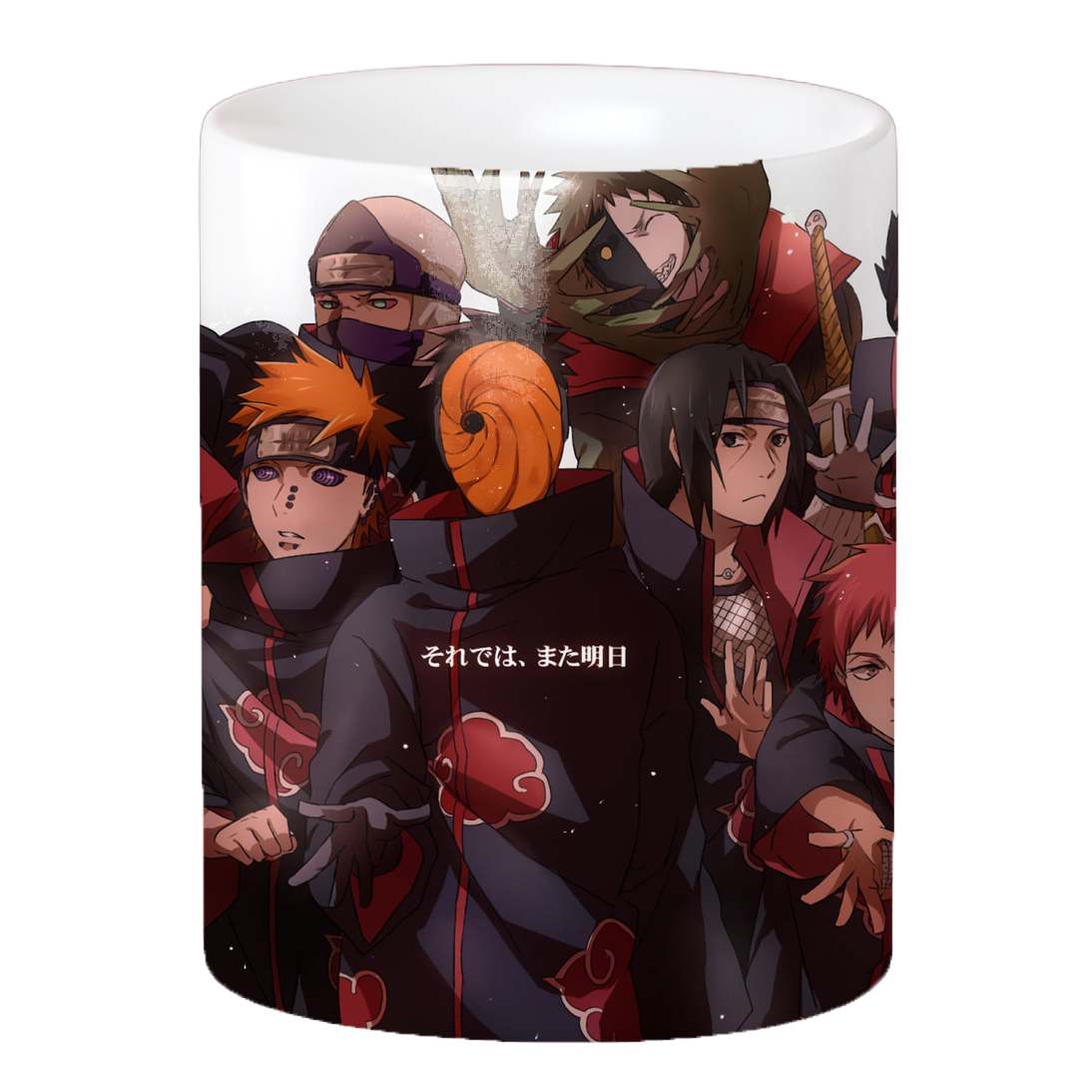 Replix Naruto Anime Printed Coffee Mug, White Ceramic Milk Mug Anime Printed, 350 ml for Gifting and Present (Akatsuki A)