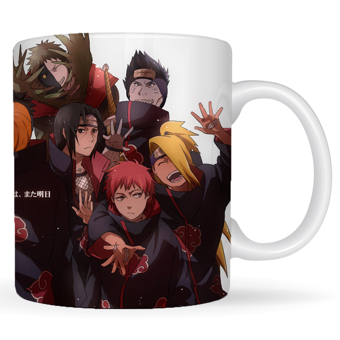 Replix Naruto Anime Printed Coffee Mug, White Ceramic Milk Mug Anime Printed, 350 ml for Gifting and Present (Akatsuki A)
