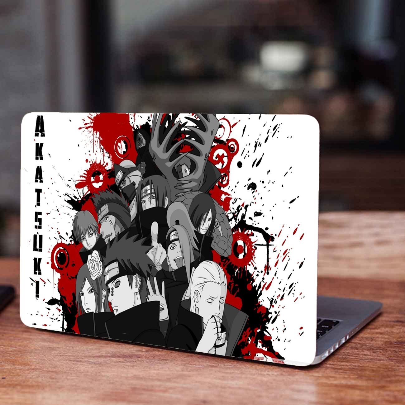 Replix White Akatsuki Anime Vinyl Laptop Skin with Free Sticker Compatible for All Laptops Vinyl Laptop Decal 15.6