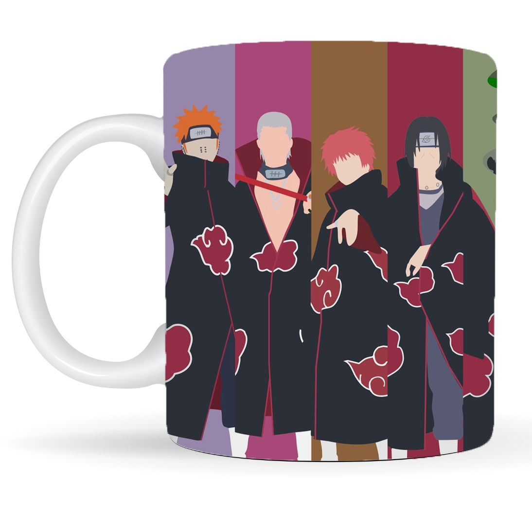 Replix Naruto Anime Printed Coffee Mug, White Ceramic Milk Mug Anime Printed, 350 ml for Gifting and Present (Aakatsuki 6)