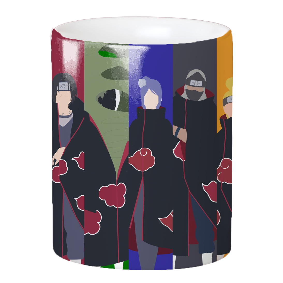 Replix Naruto Anime Printed Coffee Mug, White Ceramic Milk Mug Anime Printed, 350 ml for Gifting and Present (Aakatsuki 6)