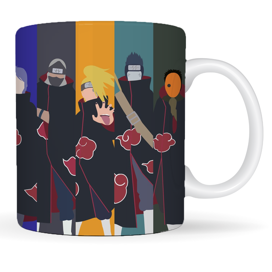 Replix Naruto Anime Printed Coffee Mug, White Ceramic Milk Mug Anime Printed, 350 ml for Gifting and Present (Aakatsuki 6)