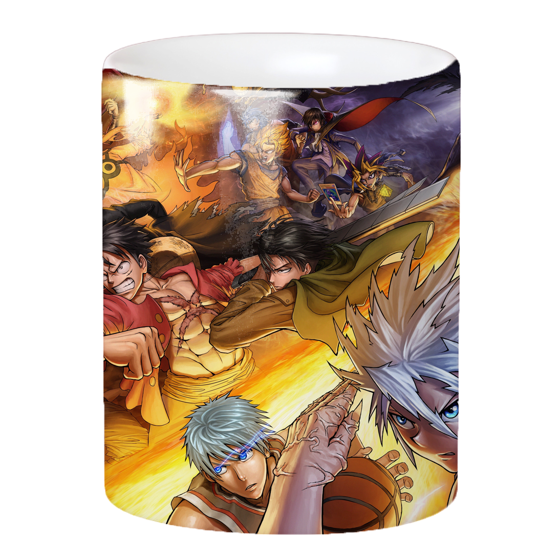 Replix Naruto Anime Printed Coffee Mug, White Ceramic Milk Mug Anime Printed, 350 ml for Gifting and Present (Anime Fight)