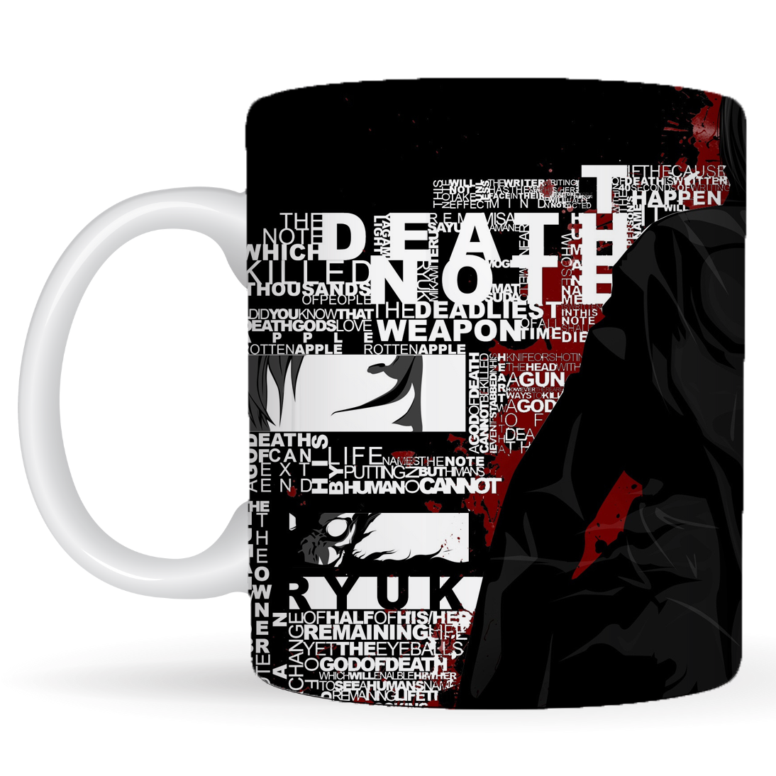 Replix Naruto Anime Printed Coffee Mug, White Ceramic Milk Mug Anime Printed, 350 ml for Gifting and Present (Death Note)