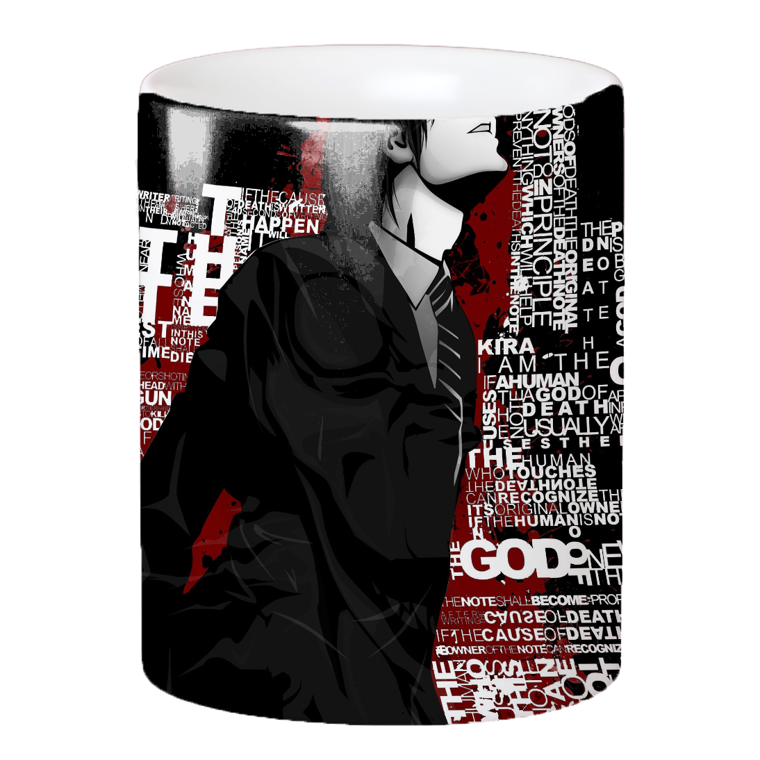 Replix Naruto Anime Printed Coffee Mug, White Ceramic Milk Mug Anime Printed, 350 ml for Gifting and Present (Death Note)