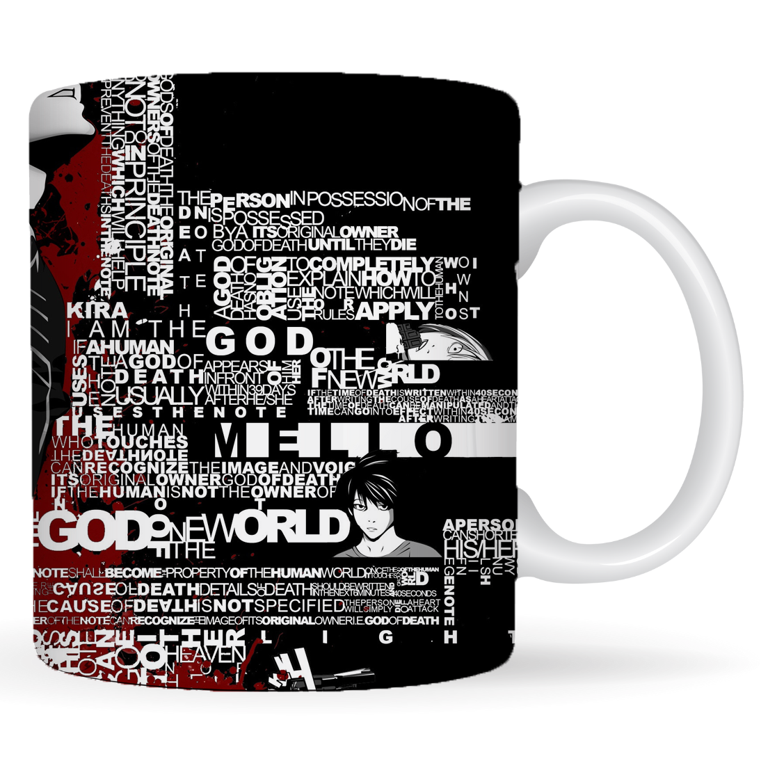 Replix Naruto Anime Printed Coffee Mug, White Ceramic Milk Mug Anime Printed, 350 ml for Gifting and Present (Death Note)