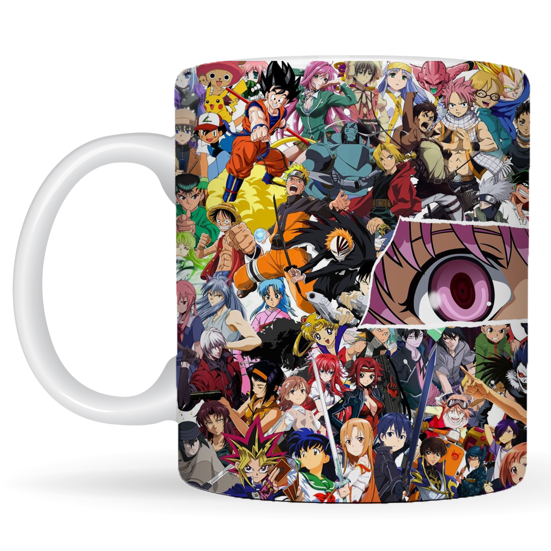 Replix Naruto Anime Printed Coffee Mug, White Ceramic Milk Mug Anime Printed, 350 ml for Gifting and Present (Eyes)