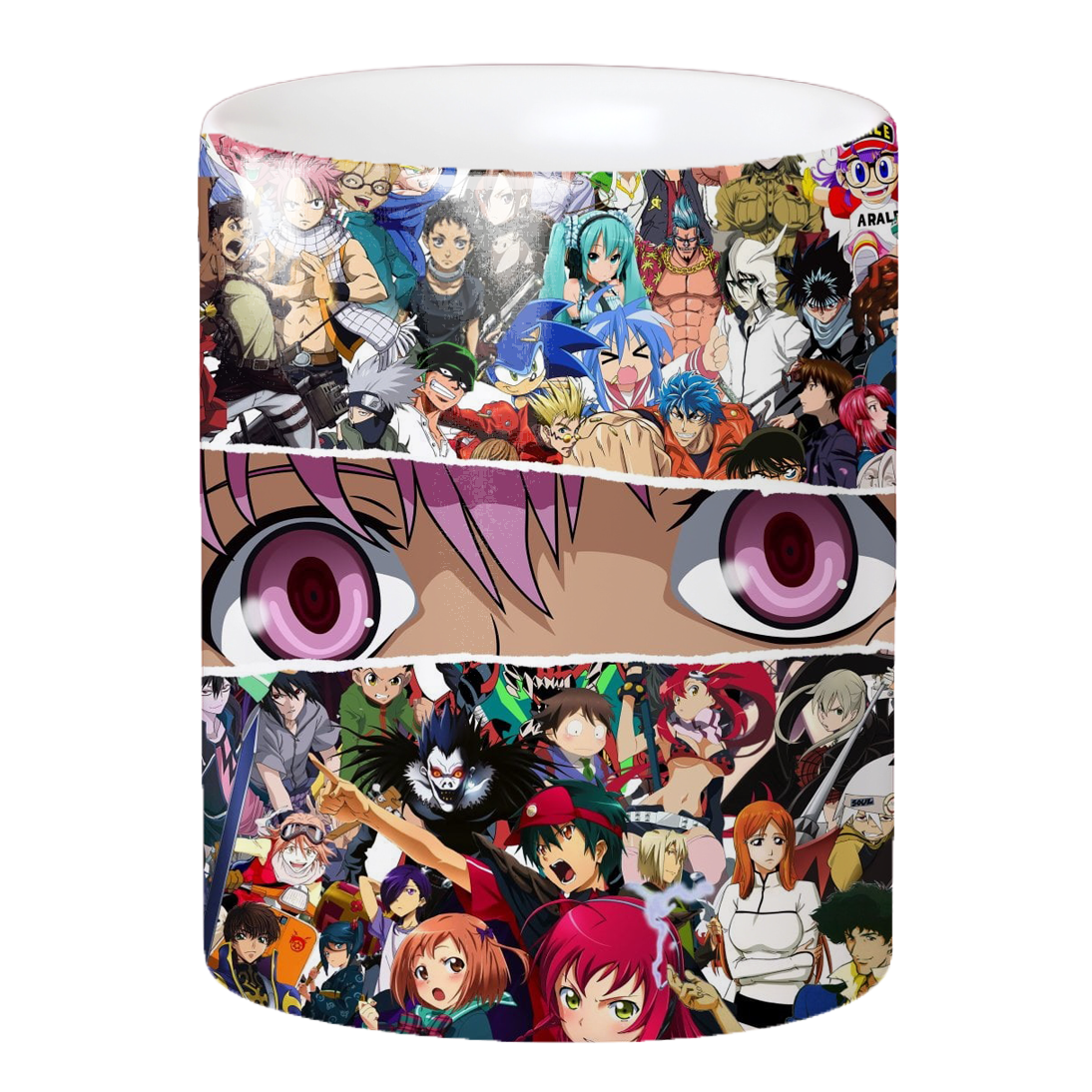 Replix Naruto Anime Printed Coffee Mug, White Ceramic Milk Mug Anime Printed, 350 ml for Gifting and Present (Eyes)