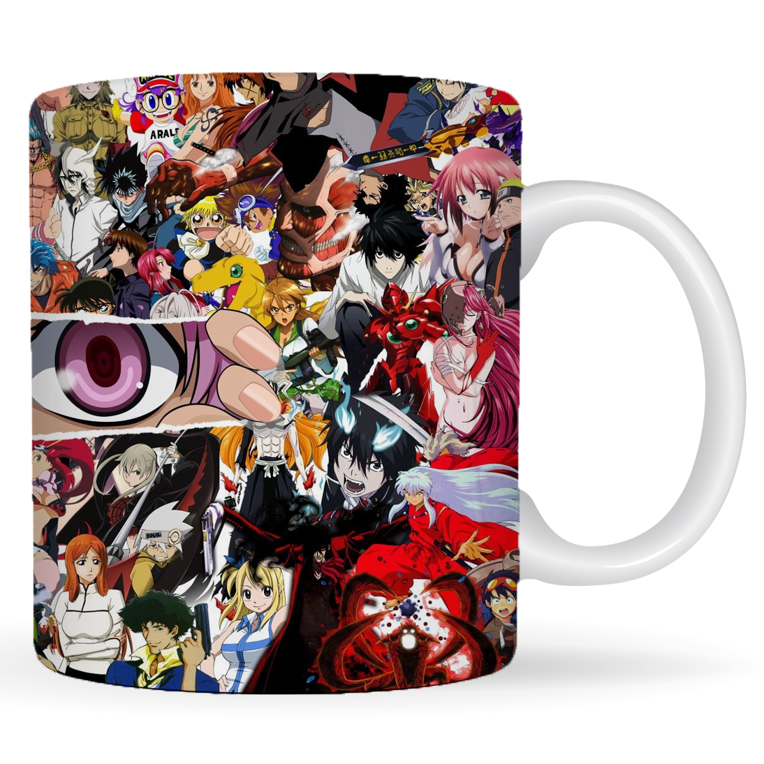 Replix Naruto Anime Printed Coffee Mug, White Ceramic Milk Mug Anime Printed, 350 ml for Gifting and Present (Eyes)