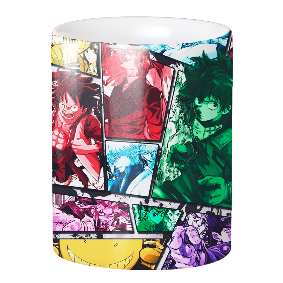 Replix Naruto Anime Printed Coffee Mug, White Ceramic Milk Mug Anime Printed, 350 ml for Gifting and Present (Fight)