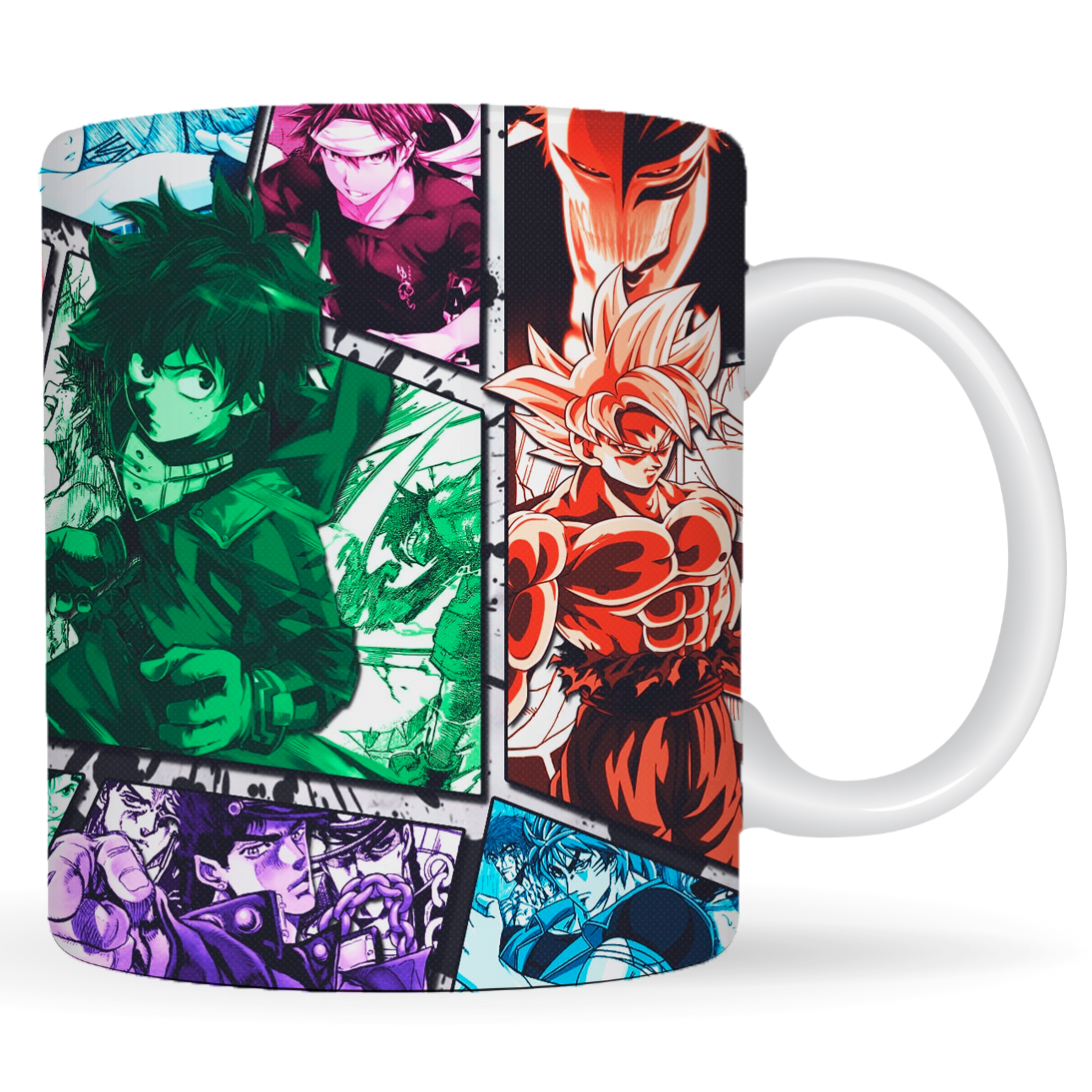 Replix Naruto Anime Printed Coffee Mug, White Ceramic Milk Mug Anime Printed, 350 ml for Gifting and Present (Fight)