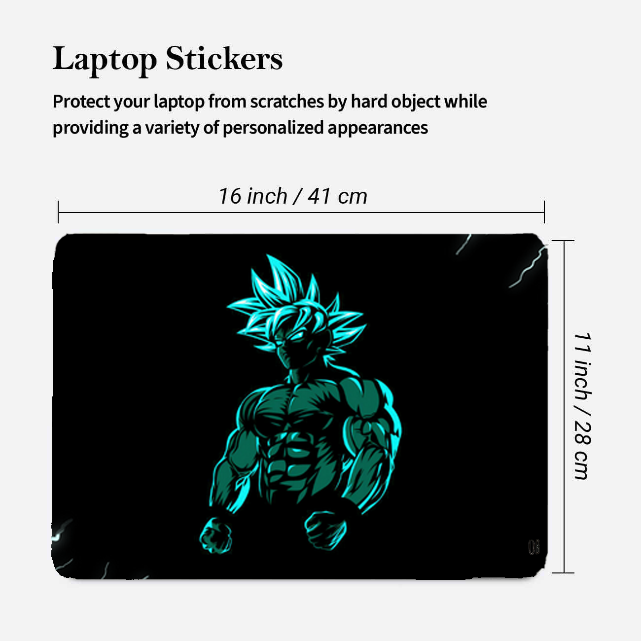Replix Goku Anime Vinyl Laptop Skin with Free Sticker Compatible for All Laptops Vinyl Laptop Decal 15.6