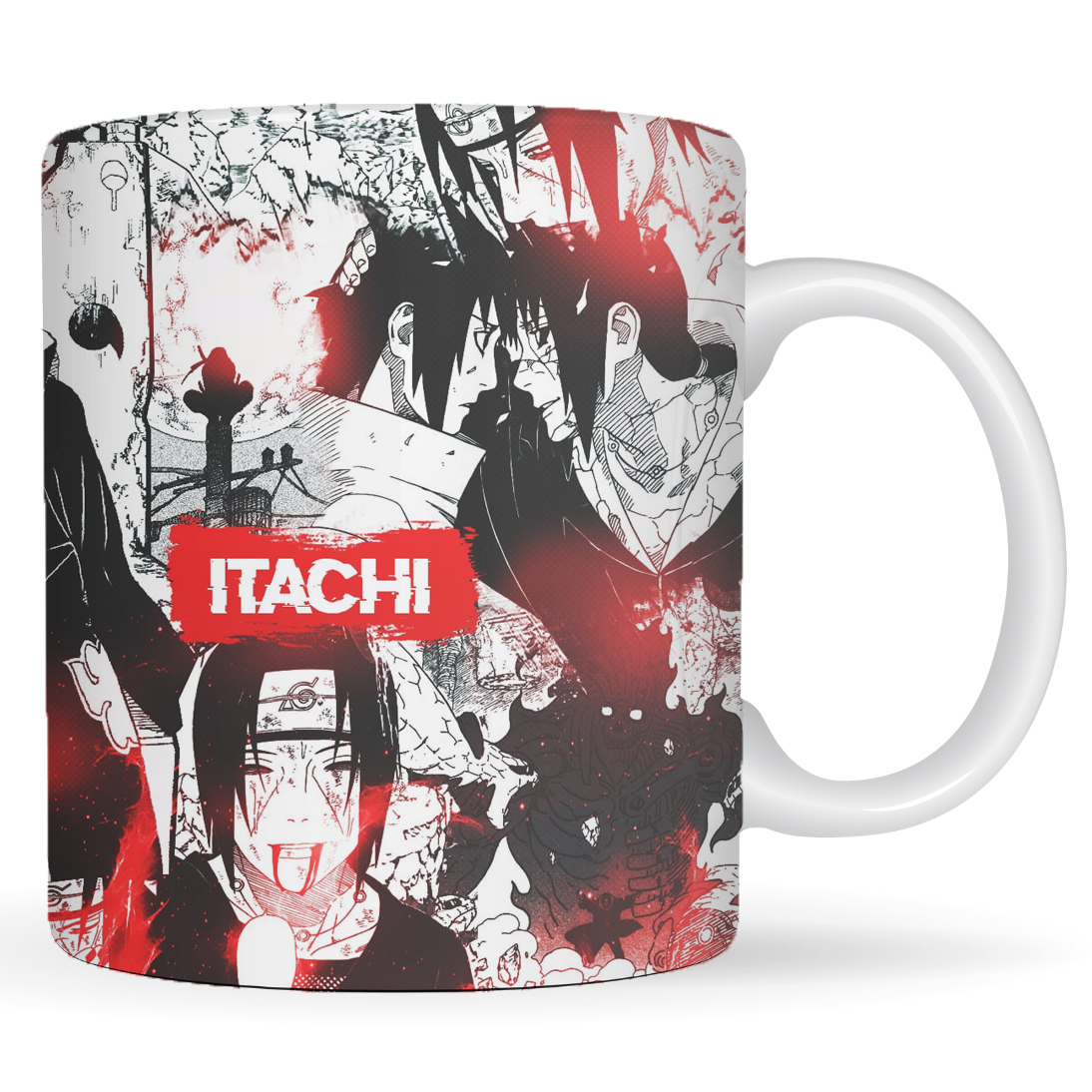 Replix Naruto Anime Printed Coffee Mug, White Ceramic Milk Mug Anime Printed, 350 ml for Gifting and Present (Itachi A)