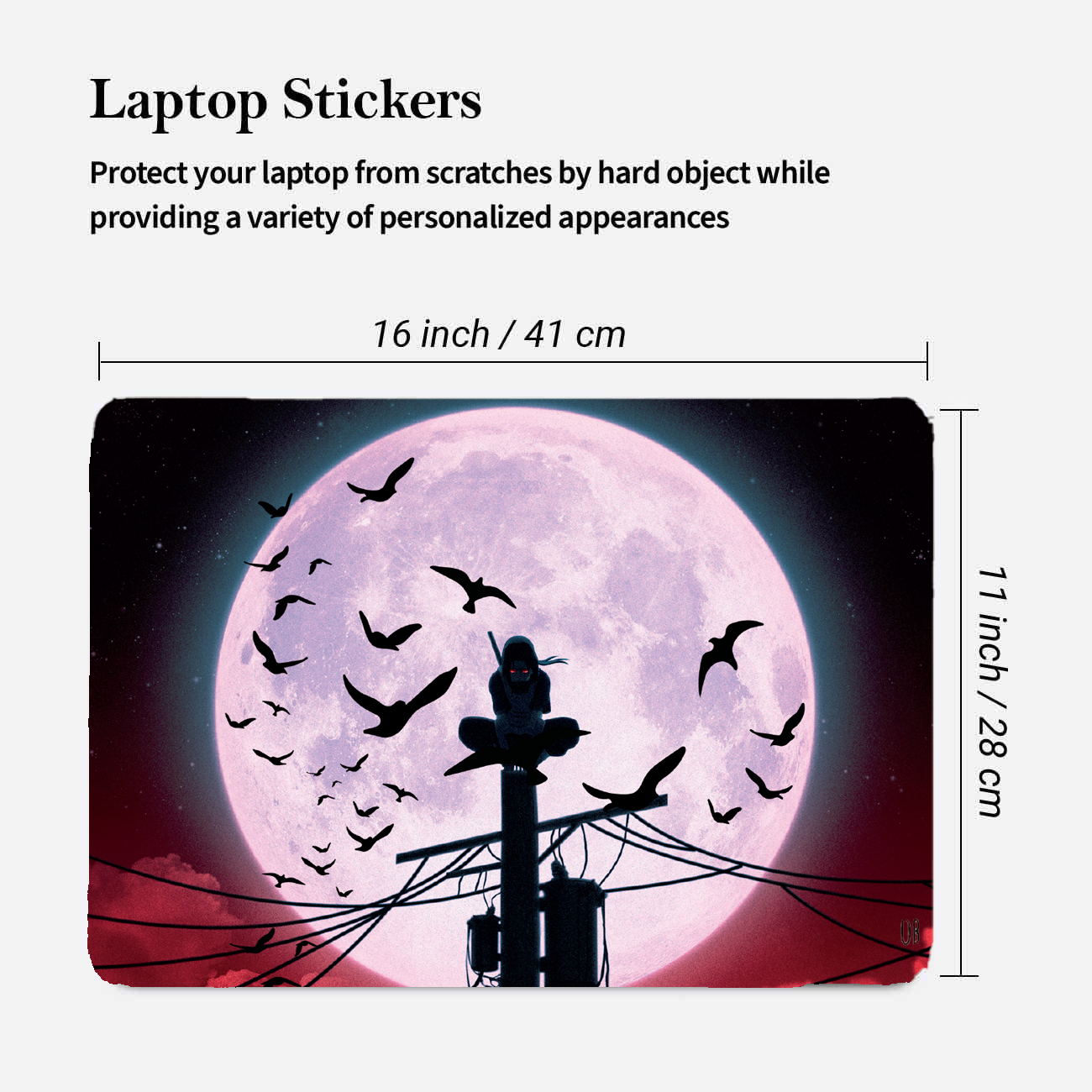 Replix Itachi Anime Vinyl Laptop Skin with Free Sticker Compatible for All Laptops Vinyl Laptop Decal 15.6