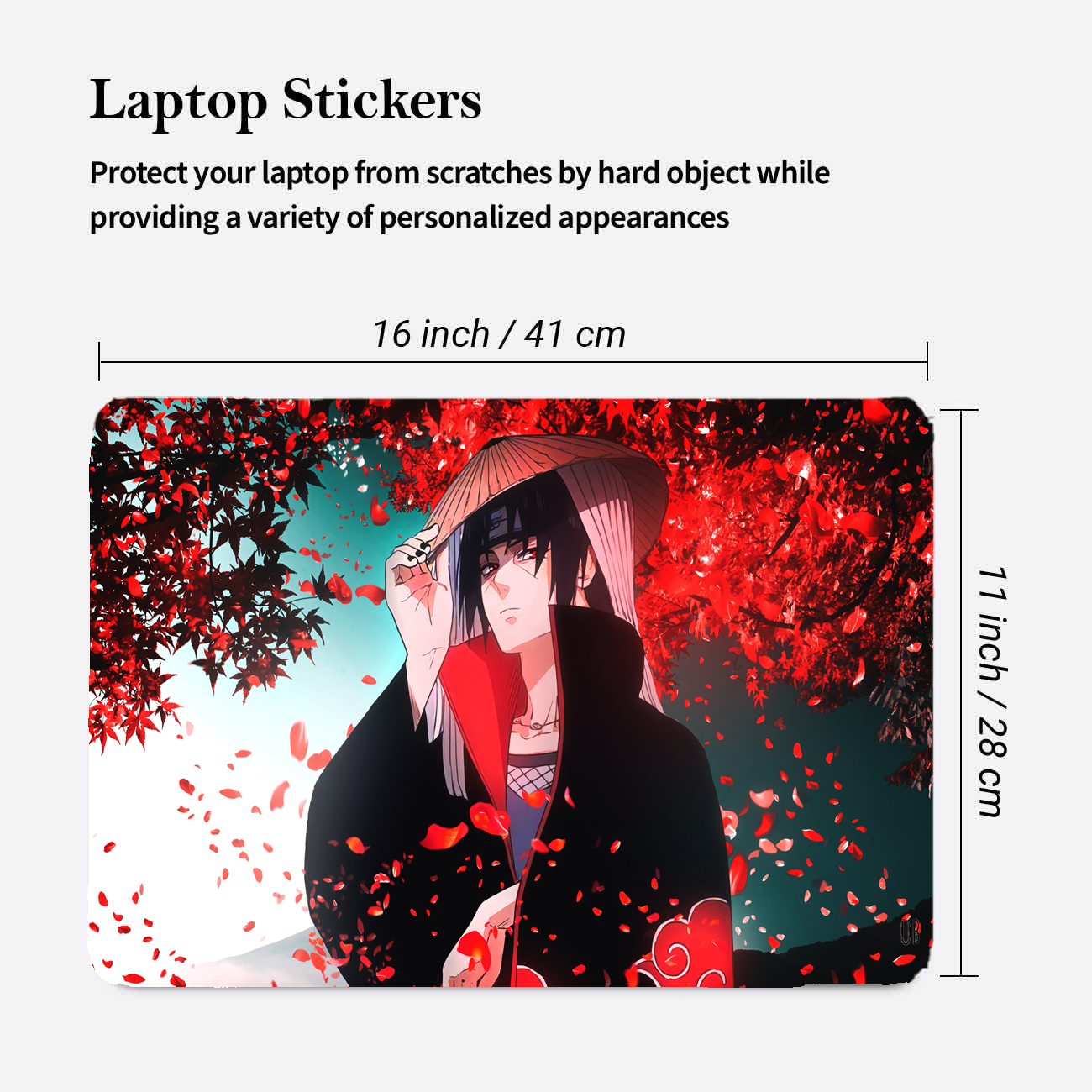 Replix Itachi 10 Anime Vinyl Laptop Skin with Free Sticker Compatible for All Laptops Vinyl Laptop Decal 15.6