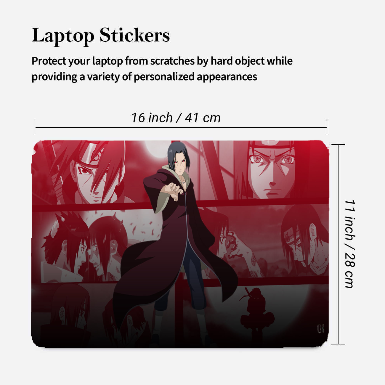 Replix Itachi 4 Anime Vinyl Laptop Skin with Free Sticker Compatible for All Laptops Vinyl Laptop Decal 15.6