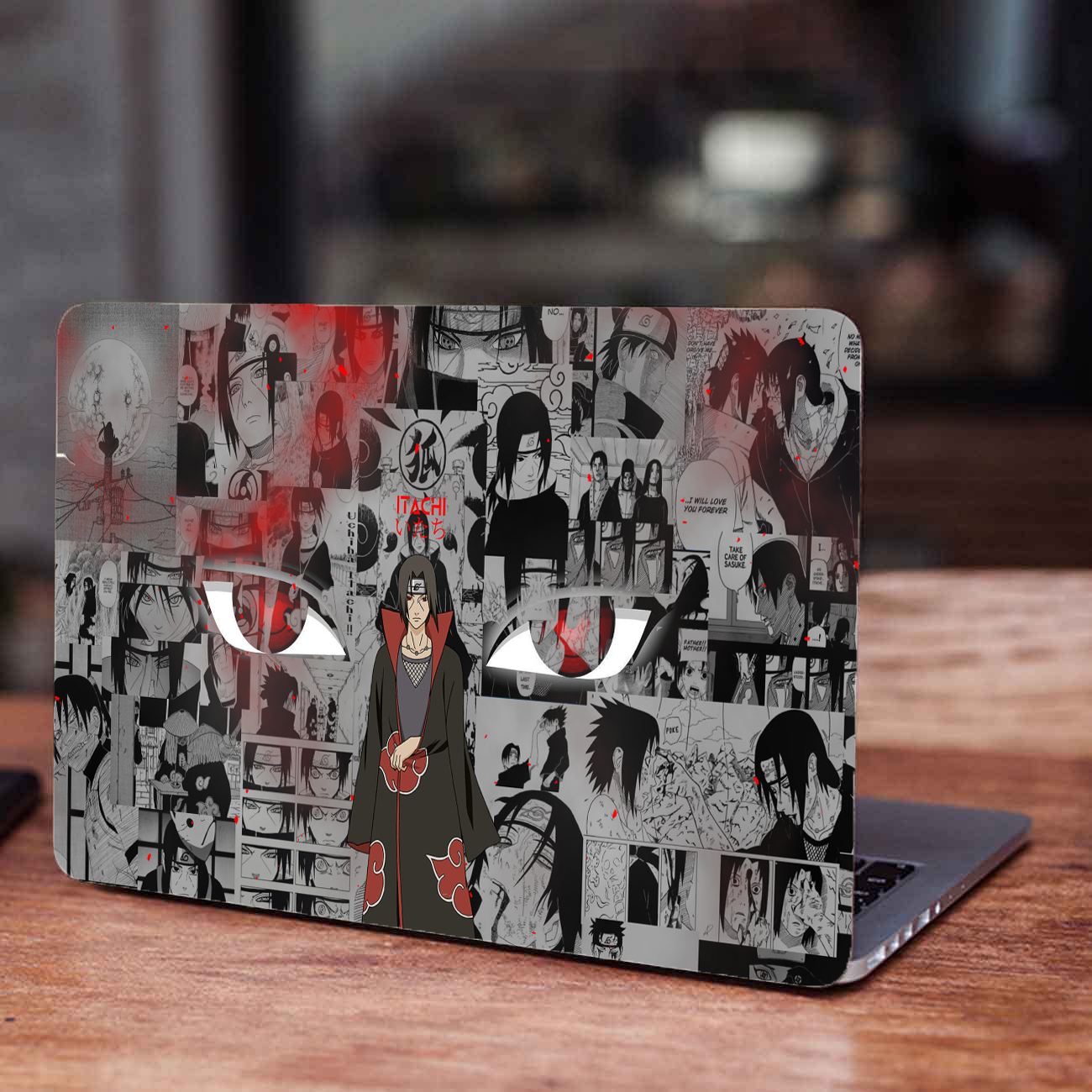 Replix Itachi 5 Anime Vinyl Laptop Skin with Free Sticker Compatible for All Laptops Vinyl Laptop Decal 15.6