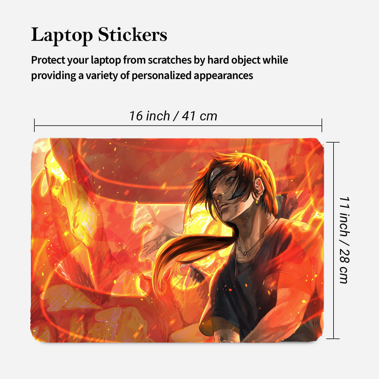 Replix Itachi 3 Anime Vinyl Laptop Skin with Free Sticker Compatible for All Laptops Vinyl Laptop Decal 15.6