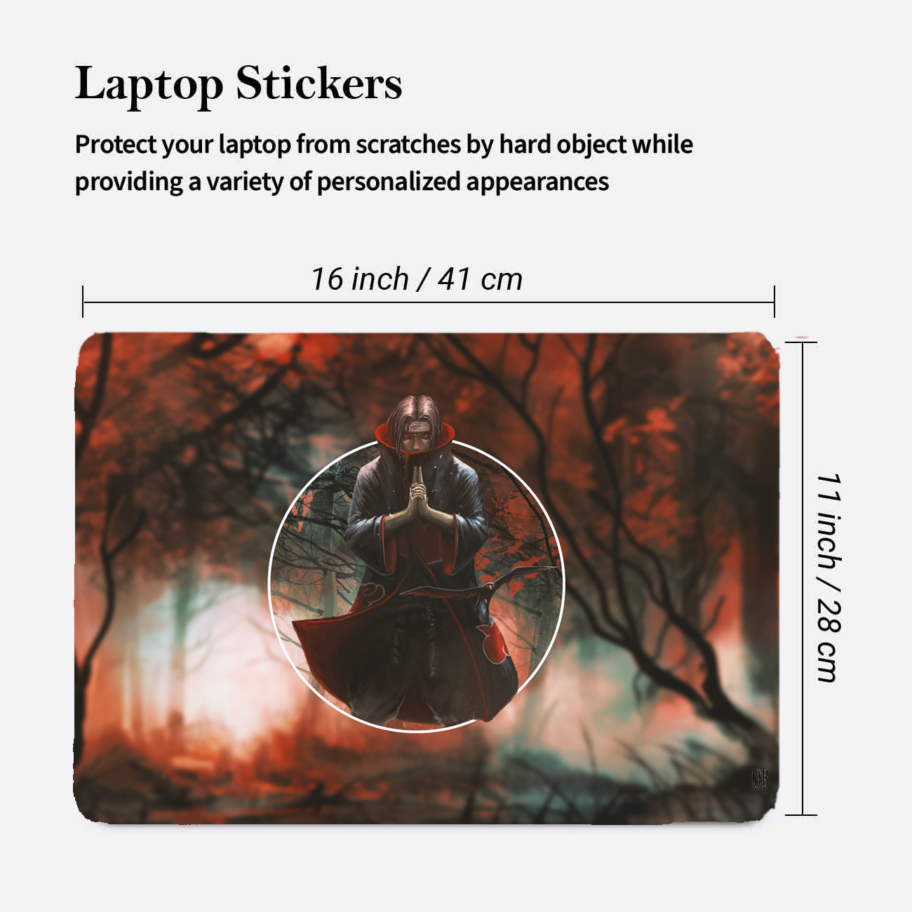 Replix Itachi 2 Anime Vinyl Laptop Skin with Free Sticker Compatible for All Laptops Vinyl Laptop Decal 15.6