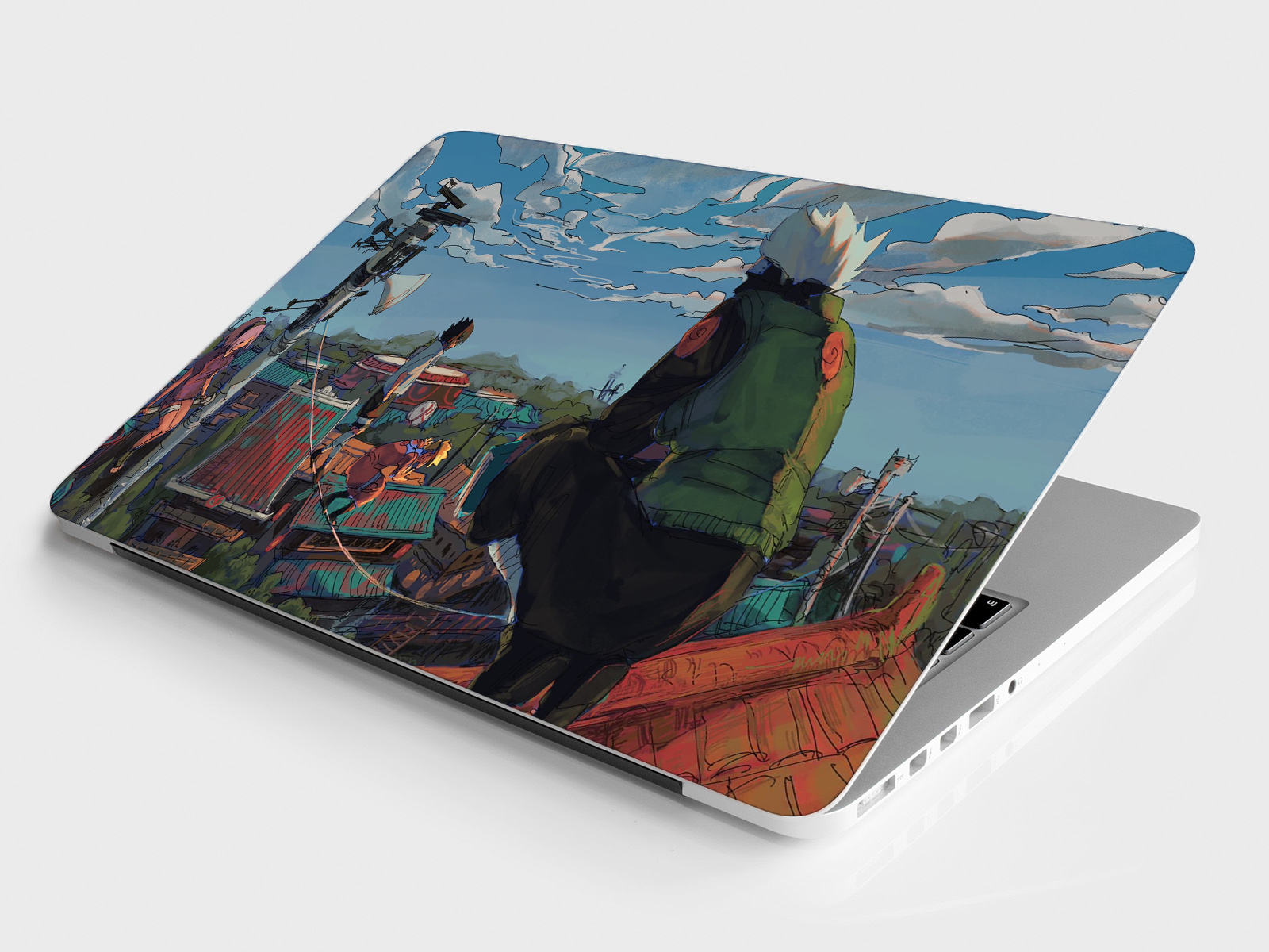 Replix Kakashi Anime Vinyl Laptop Skin with Free Sticker Compatible for All Laptops Vinyl Laptop Decal 15.6