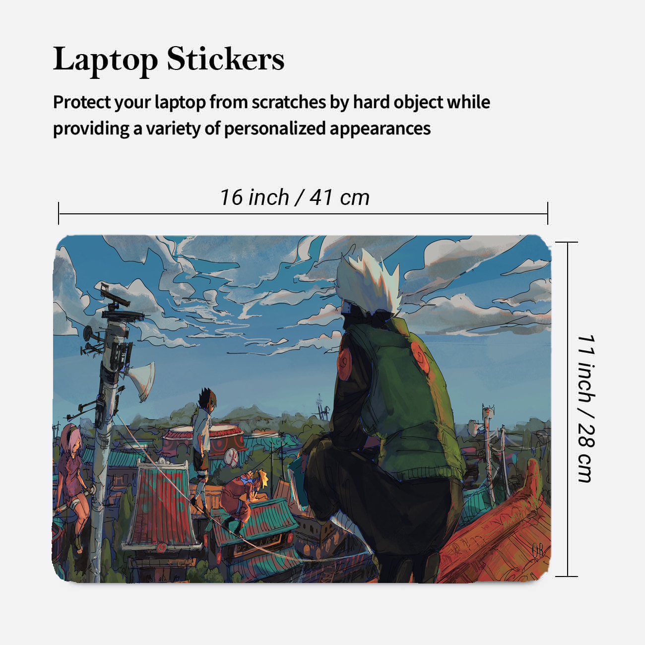 Replix Kakashi Anime Vinyl Laptop Skin with Free Sticker Compatible for All Laptops Vinyl Laptop Decal 15.6