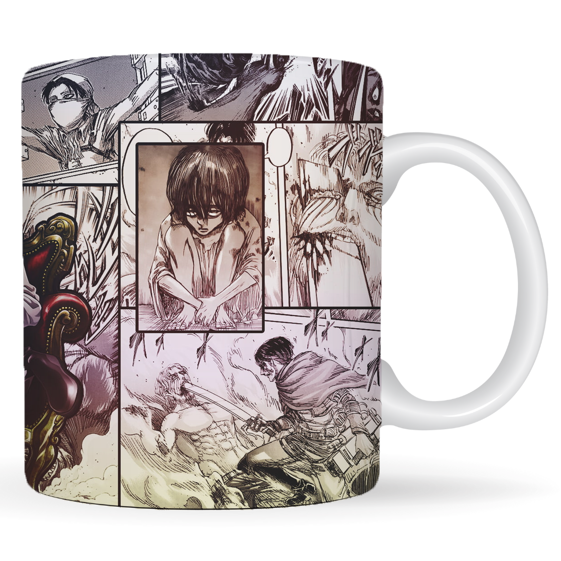 Replix Naruto Anime Printed Coffee Mug, White Ceramic Milk Mug Anime Printed, 350 ml for Gifting and Present (Levi)