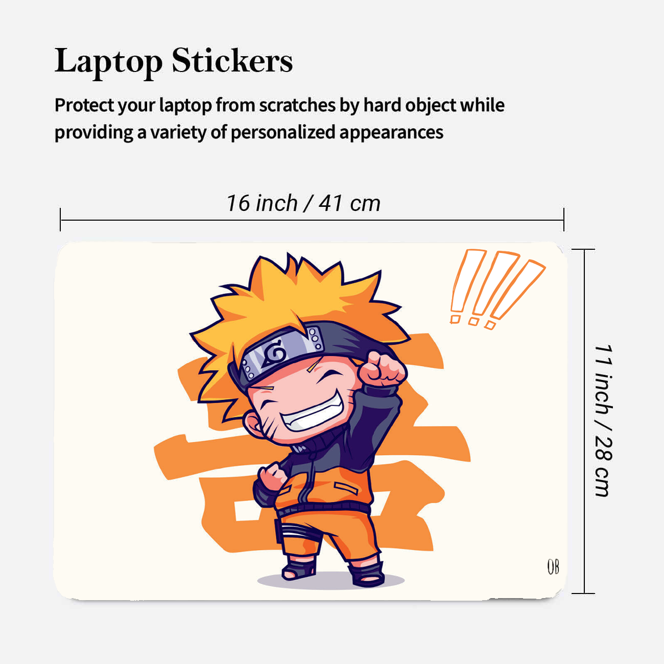 Replix Little Naruto Anime Vinyl Laptop Skin with Free Sticker Compatible for All Laptops Vinyl Laptop Decal 15.6