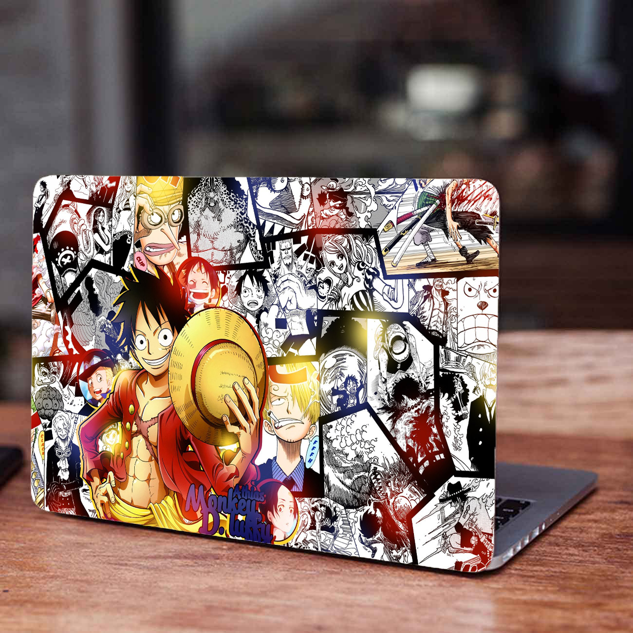 Replix Luffy Anime Vinyl Laptop Skin with Free Sticker Compatible for All Laptops Vinyl Laptop Decal 15.6