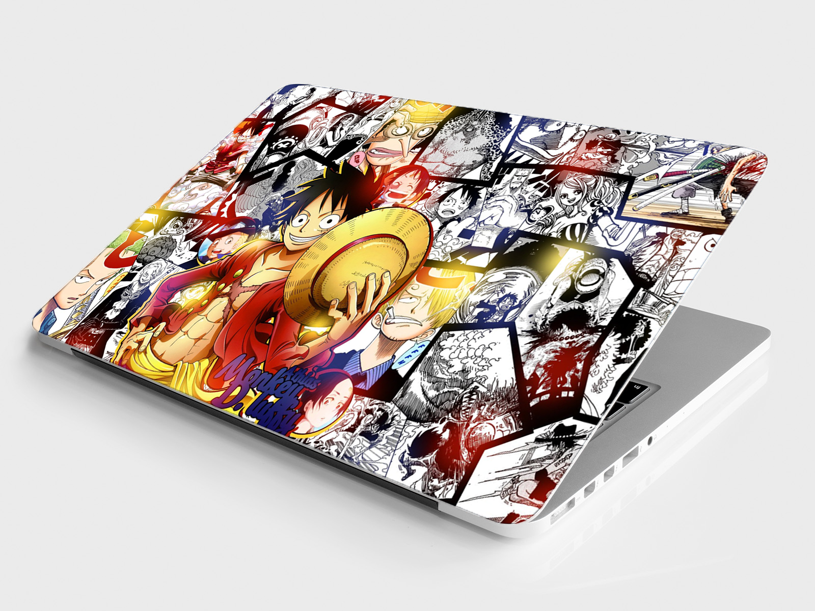 Replix Luffy Anime Vinyl Laptop Skin with Free Sticker Compatible for All Laptops Vinyl Laptop Decal 15.6