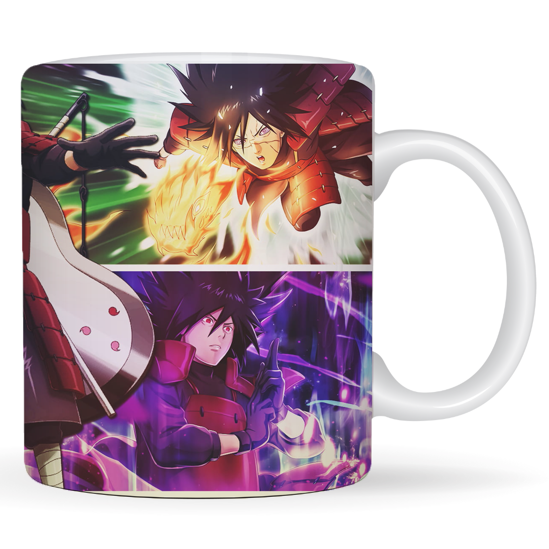 Replix Naruto Anime Printed Coffee Mug, White Ceramic Milk Mug Anime Printed, 350 ml for Gifting and Present (Madara B)