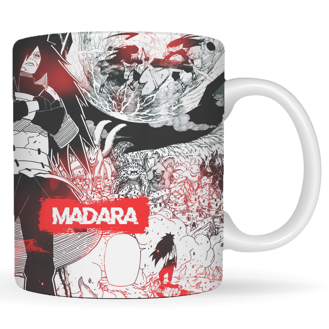 Replix Naruto Anime Printed Coffee Mug, White Ceramic Milk Mug Anime Printed, 350 ml for Gifting and Present (MadaraNew)