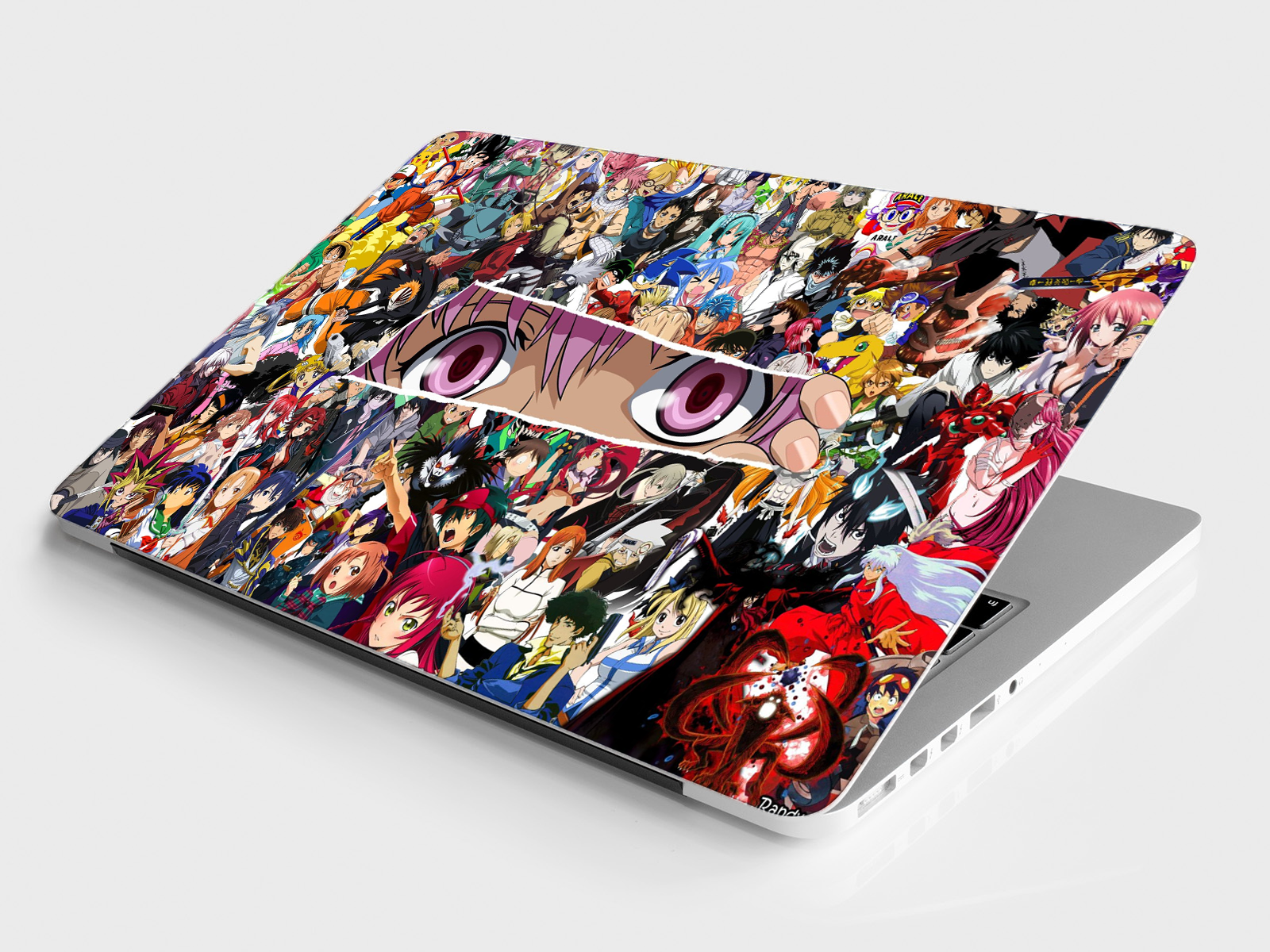Replix Eyes Anime Vinyl Laptop Skin with Free Sticker Compatible for All Laptops Vinyl Laptop Decal 15.6
